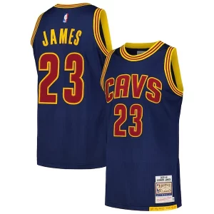 Classico Splendido Delizioso LeBron James Cleveland Cavaliers 2015/16 Hardwood Classics Authentic Jersey Navy