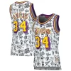 Classico Versatile Stupendo Shaquille O'Neal Los Angeles Lakers Women's 1996 Doodle Swingman Jersey White