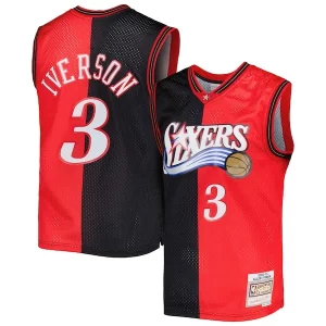 Comodo Allen Iverson Philadelphia 76ers Hardwood Classics 2000/01 Split Swingman Jersey Black/Red