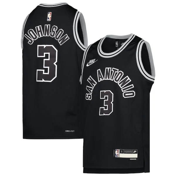 Comodo Carino Keldon Johnson San Antonio Spurs Nike Youth 2022/23 Swingman Jersey Classic Edition Black