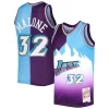 Comodo Classico Karl Malone Utah Jazz Hardwood Classics 1996/97 Split Swingman Jersey Purple/Turquoise