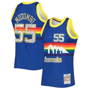 Comodo Dikembe Mutombo Denver Nuggets 1996/97 Hardwood Classics NBA 75th Anniversary Diamond Swingman Jersey Royal
