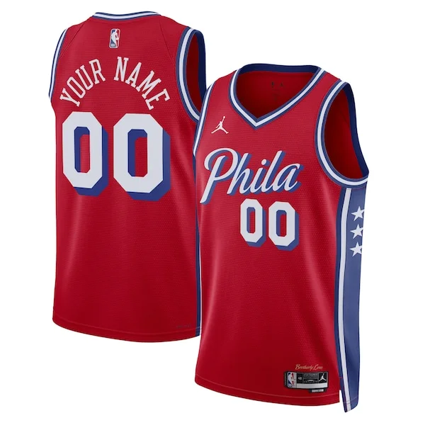 Comodo Philadelphia 76ers Jordan Brand Unisex 2022/23 Swingman Custom Jersey Statement Edition Red