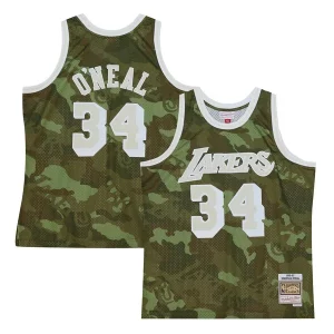 Comodo Shaquille O'Neal Los Angeles Lakers Hardwood Classics 1996/97 Ghost Green Swingman Jersey Camo
