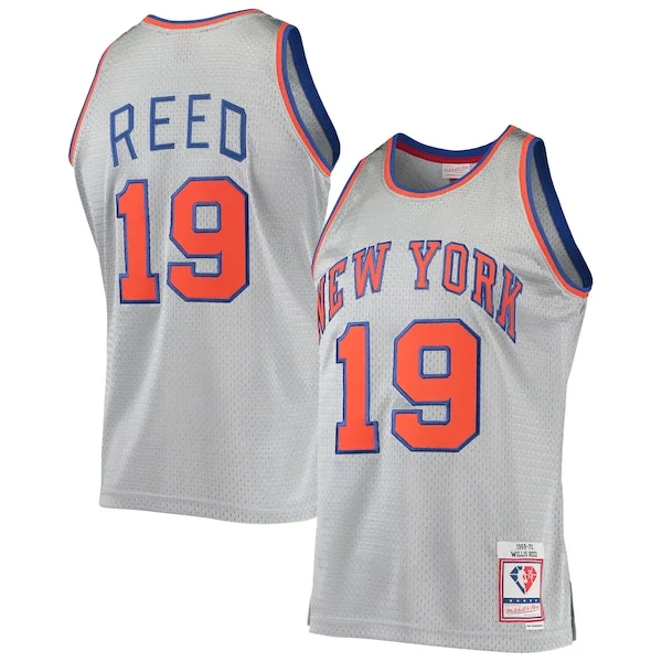 Comodo Willis Reed New York Knicks 75th Anniversary 1969/70 Hardwood Classics Swingman Jersey Silver