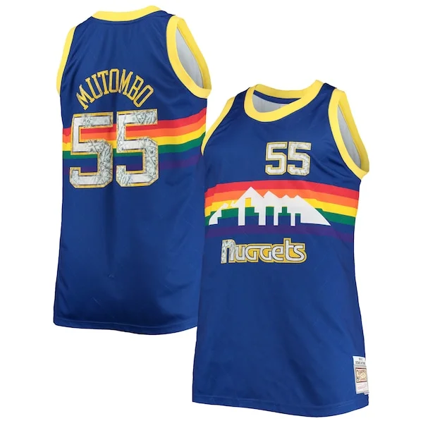 Cool Accattivante Dikembe Mutombo Denver Nuggets Big & Tall 1991/92 NBA 75th Anniversary Diamond Swingman Jersey Blue