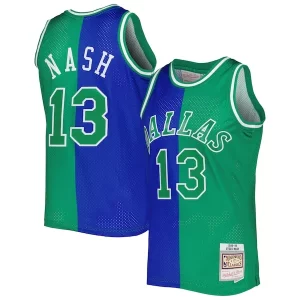 Cool Accattivante Trendy Steve Nash Dallas Mavericks Hardwood Classics 1998/99 Split Swingman Jersey Blue/Green