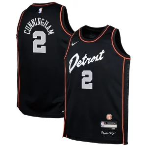 Cool Cade Cunningham Detroit Pistons Nike Youth Swingman Replica Jersey City Edition Black