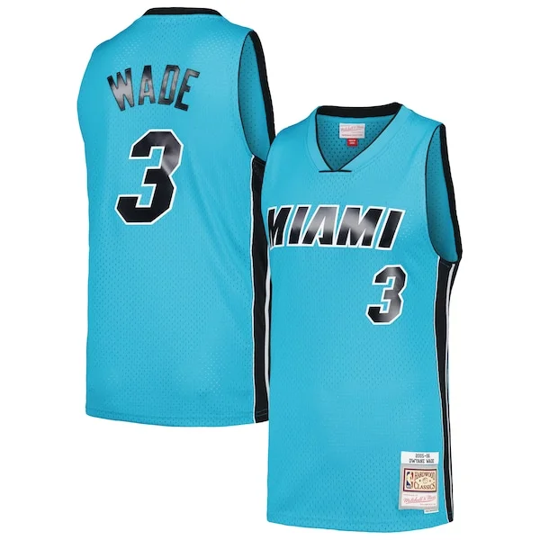 Cool Dwyane Wade Miami Heat Hardwood Classics 2005/06 Tropical Swingman Jersey Blue
