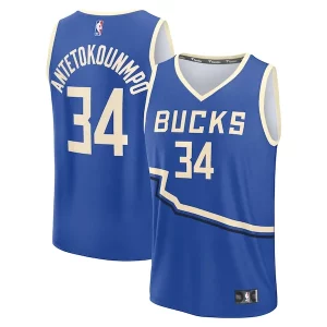 Classico Elegante Giannis Antetokounmpo Milwaukee Bucks Youth 2024/25 Fast Break Player Jersey City Edition Royal