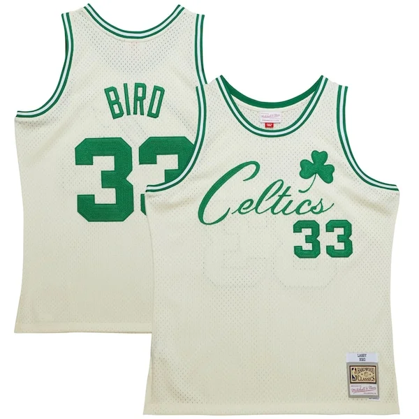 Cool Larry Bird Boston Celtics Chainstitch Swingman Jersey Cream