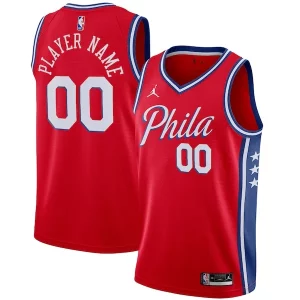 Cool Philadelphia 76ers Jordan Brand Swingman Custom Jersey Statement Edition Red
