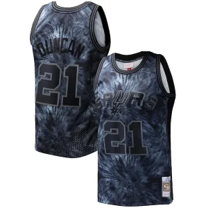 Cool Tim Duncan San Antonio Spurs Hardwood Classics 1998/99 Tie Dye Swingman Jersey Black