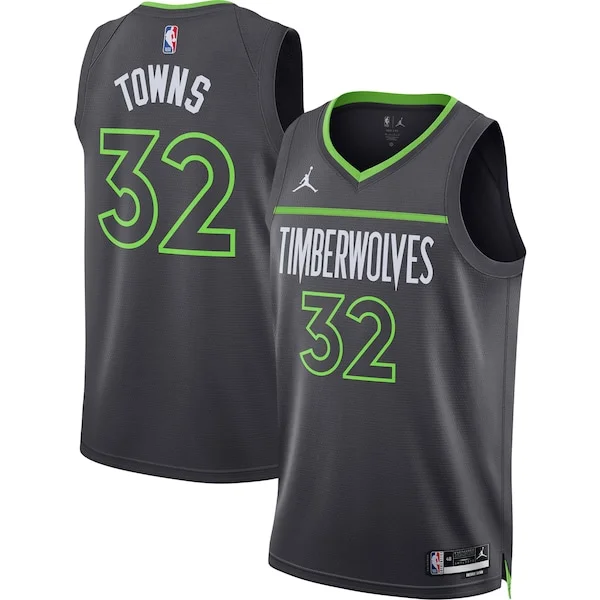 Delizioso Karl Anthony Towns Minnesota Timberwolves Jordan Brand Unisex Swingman Jersey Statement Edition Charcoal