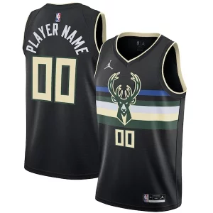 Delizioso Milwaukee Bucks Jordan Brand Swingman Custom Jersey Statement Edition Black