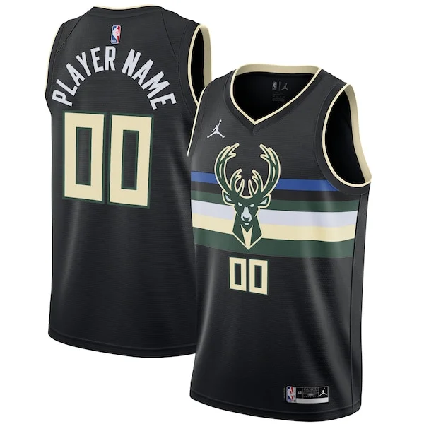 Delizioso Milwaukee Bucks Jordan Brand Swingman Custom Jersey Statement Edition Black