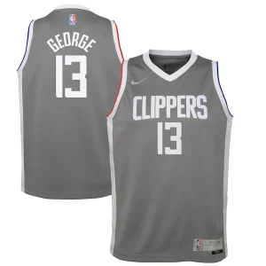 Delizioso Ottimo Duraturo Paul George LA Clippers Nike Youth 2020/21 Swingman Player Jersey Gray Earned Edition