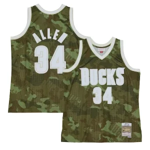 Delizioso Trendy Ray Allen Milwaukee Bucks Hardwood Classics 2000/01 Ghost Green Swingman Jersey Camo