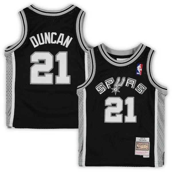 Duraturo Bellissimo Tim Duncan San Antonio Spurs Preschool 1998/99 Hardwood Classics Throwback Team Jersey Black