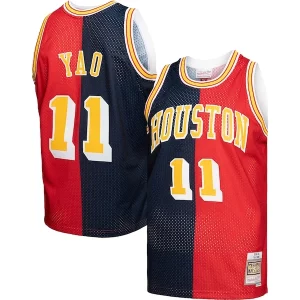 Duraturo Carino Raffinato Yao Ming Houston Rockets Hardwood Classics 2004/05 Split Swingman Jersey Navy/Red