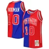 Duraturo Dennis Rodman Detroit Pistons Hardwood Classics 1988/89 Split Swingman Jersey Blue/Red