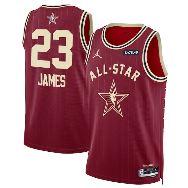 Duraturo Eccezionale Versatile LeBron James Jordan Brand Unisex 2024 NBA All Star Game Swingman Jersey Crimson