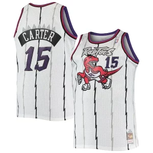 Eccezionale Accattivante Prestigioso Vince Carter Toronto Raptors 1998/99 Big & Tall Hardwood Classics Swingman Jersey White/Purple