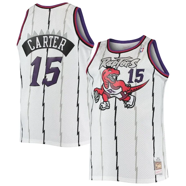 Eccezionale Accattivante Prestigioso Vince Carter Toronto Raptors 1998/99 Big & Tall Hardwood Classics Swingman Jersey White/Purple