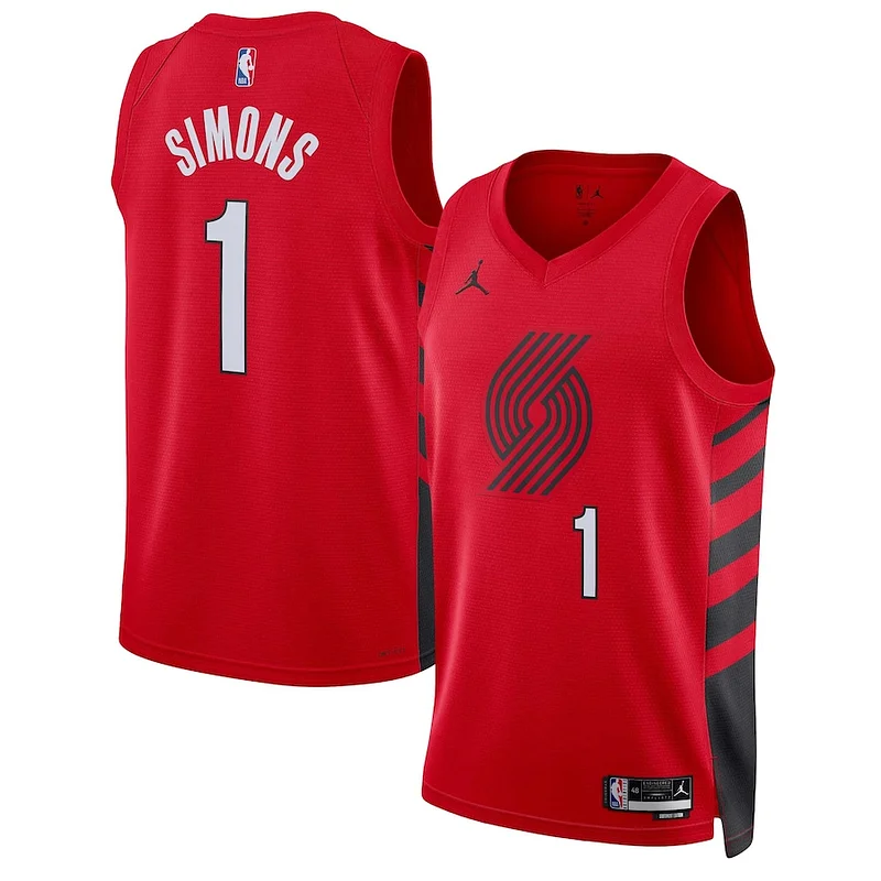 Fantastico Raffinato Meraviglioso Anfernee Simons Portland Trail Blazers Jordan Brand Unisex Swingman Jersey Statement Edition Red