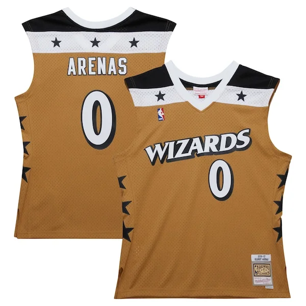 Eccezionale Gilbert Arenas Washington Wizards 2006/07 Hardwood Classics Swingman Jersey Gold
