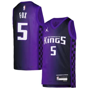 Eccezionale Magnifico De'Aaron Fox Sacramento Kings Jordan Brand Youth Swingman Jersey Statement Edition Purple
