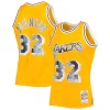 Eccezionale Meraviglioso Accattivante Magic Johnson Los Angeles Lakers 1984/85 Hardwood Classics NBA 75th Anniversary Diamond Swingman Jersey Gold