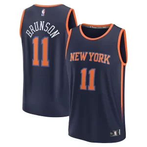 Eccezionale Meraviglioso Jalen Brunson New York Knicks Fast Break Replica Player Jersey Statement Edition Navy
