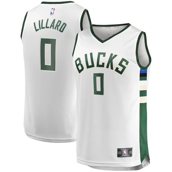Eccezionale Ottimo Delizioso Damian Lillard Milwaukee Bucks Youth Fast Break Player Jersey Association Edition White