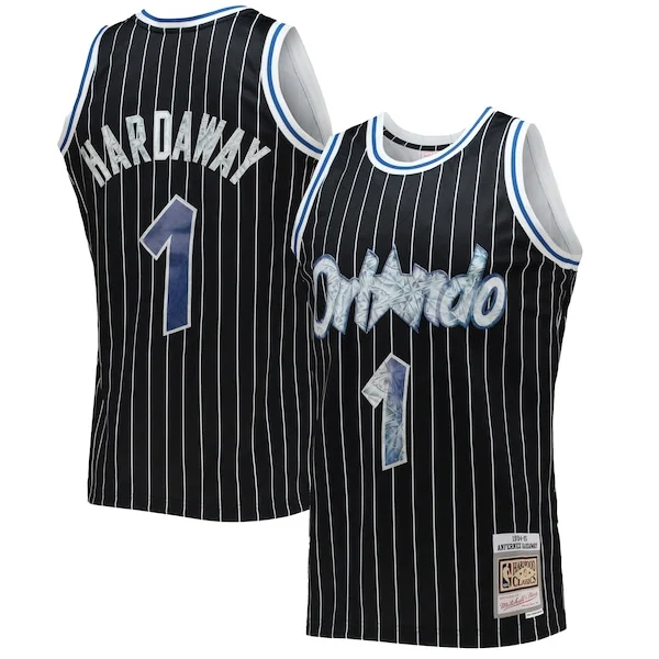 Eccezionale Penny Hardaway Orlando Magic 1996/97 Hardwood Classics NBA 75th Anniversary Diamond Swingman Jersey Black