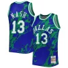 Eccezionale Steve Nash Dallas Mavericks 1998/99 Hardwood Classics Marble Swingman Jersey Blue