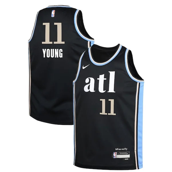 Eccezionale Trae Young Atlanta Hawks Nike Youth Swingman Replica Jersey City Edition Black