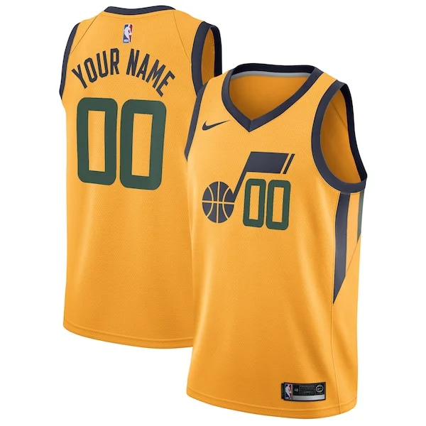 Eccezionale Versatile Incantevole Utah Jazz Nike Swingman Custom Jersey Statement Edition Gold