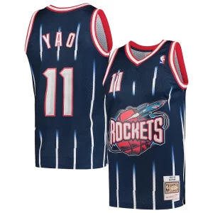 Eccezionale Yao Ming Houston Rockets Hardwood Classics 2002 03 Swingman Jersey Navy