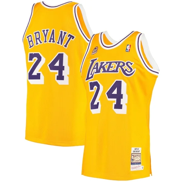 Elegante Men's Los Angeles Lakers Kobe Bryant Gold 2007 Hardwood Classics Authentic Jersey