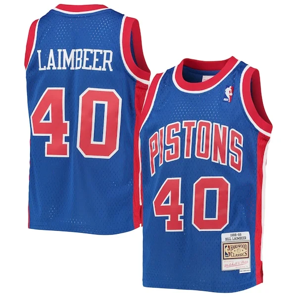 Elegante Ottimo Bill Laimbeer Detroit Pistons Youth 1988/89 Hardwood Classics Swingman Jersey Blue