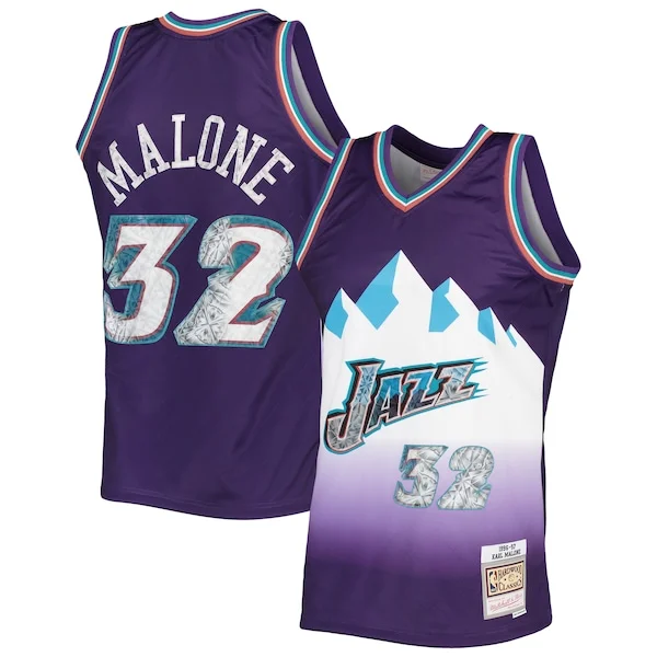 Elegante Pratico Karl Malone Utah Jazz 1996/97 Hardwood Classics NBA 75th Anniversary Diamond Swingman Jersey Purple