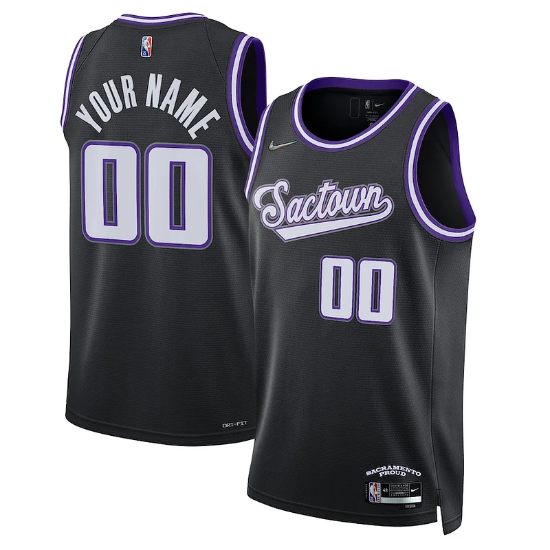 Elegante Sacramento Kings Nike 2021/22 Swingman Custom Jersey City Edition Black