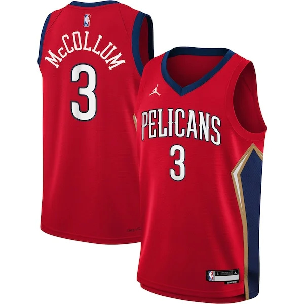 Elegante Splendido C.J. McCollum New Orleans Pelicans Jordan Brand Youth Swingman Jersey Statement Edition Red