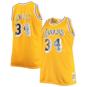 Fantastico Accattivante Trendy Shaquille O'Neal Los Angeles Lakers Big & Tall 1996 97 NBA 75th Anniversary Diamond Swingman Jersey Gold