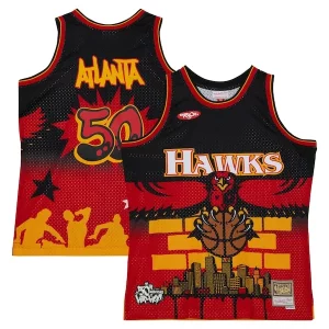 Fantastico Atlanta Hawks x Tats Cru Hardwood Classics Fashion Jersey Black