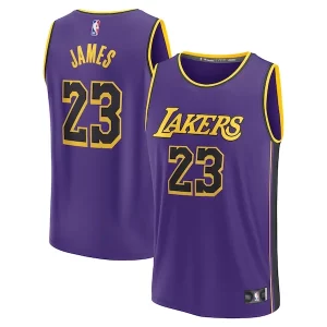 Fantastico Attraente LeBron James Los Angeles Lakers 2022/23 Fast Break Replica Jersey Statement Edition Purple
