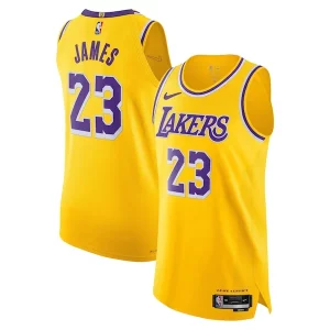 Fantastico Carino Gorgeous LeBron James Los Angeles Lakers Nike Authentic Jersey Icon Edition Gold