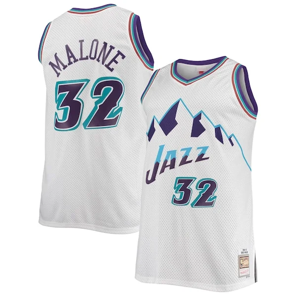 Fantastico Classico Karl Malone Utah Jazz 1996/97 Big & Tall Hardwood Classics Swingman Jersey White/Purple