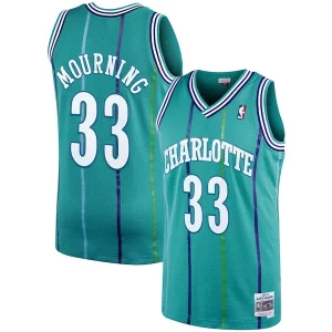 Fantastico Cool Alonzo Mourning Charlotte Hornets 1992/93 Hardwood Classics Swingman Jersey Teal
